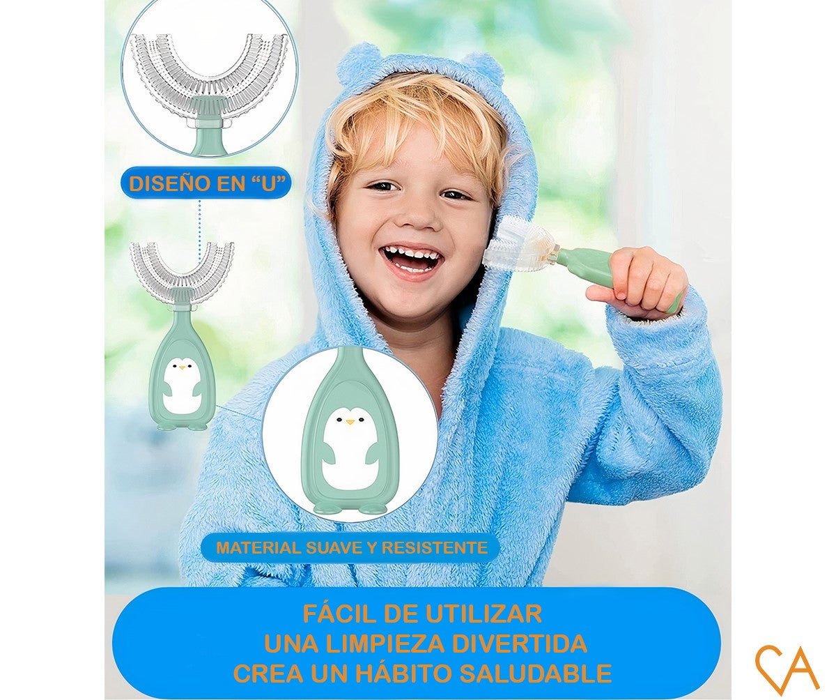 🦷 CEPILLO DE DIENTES INFANTIL EN FORMA DE U – APRENDIZAJE FÁCIL Y DIVERTIDO