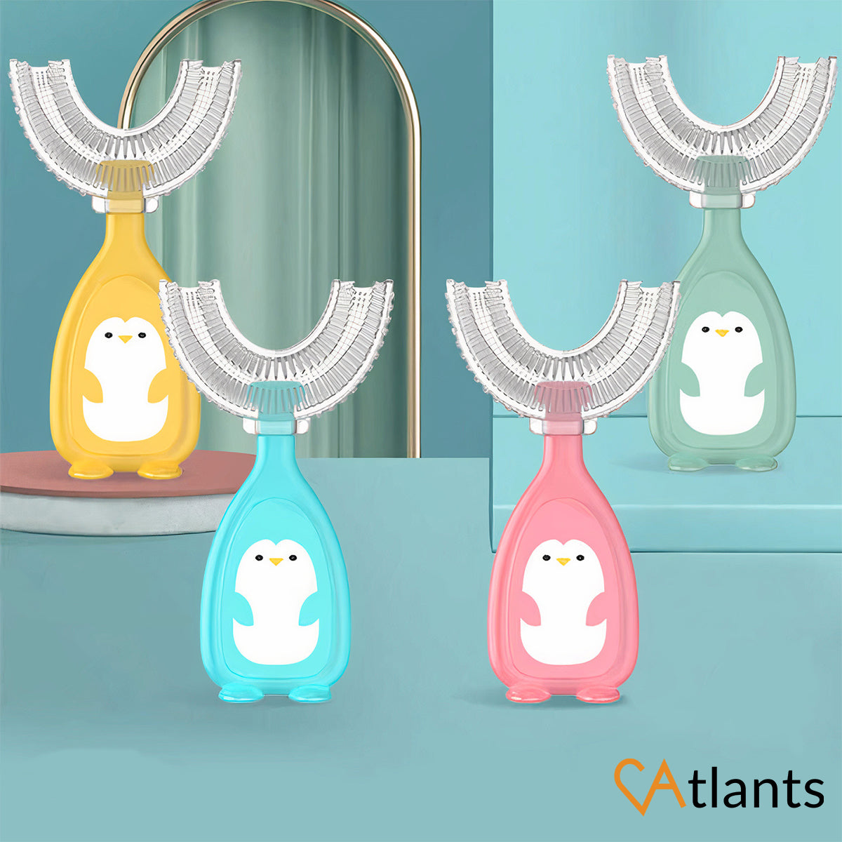 🦷 CEPILLO DE DIENTES INFANTIL EN FORMA DE U – APRENDIZAJE FÁCIL Y DIVERTIDO