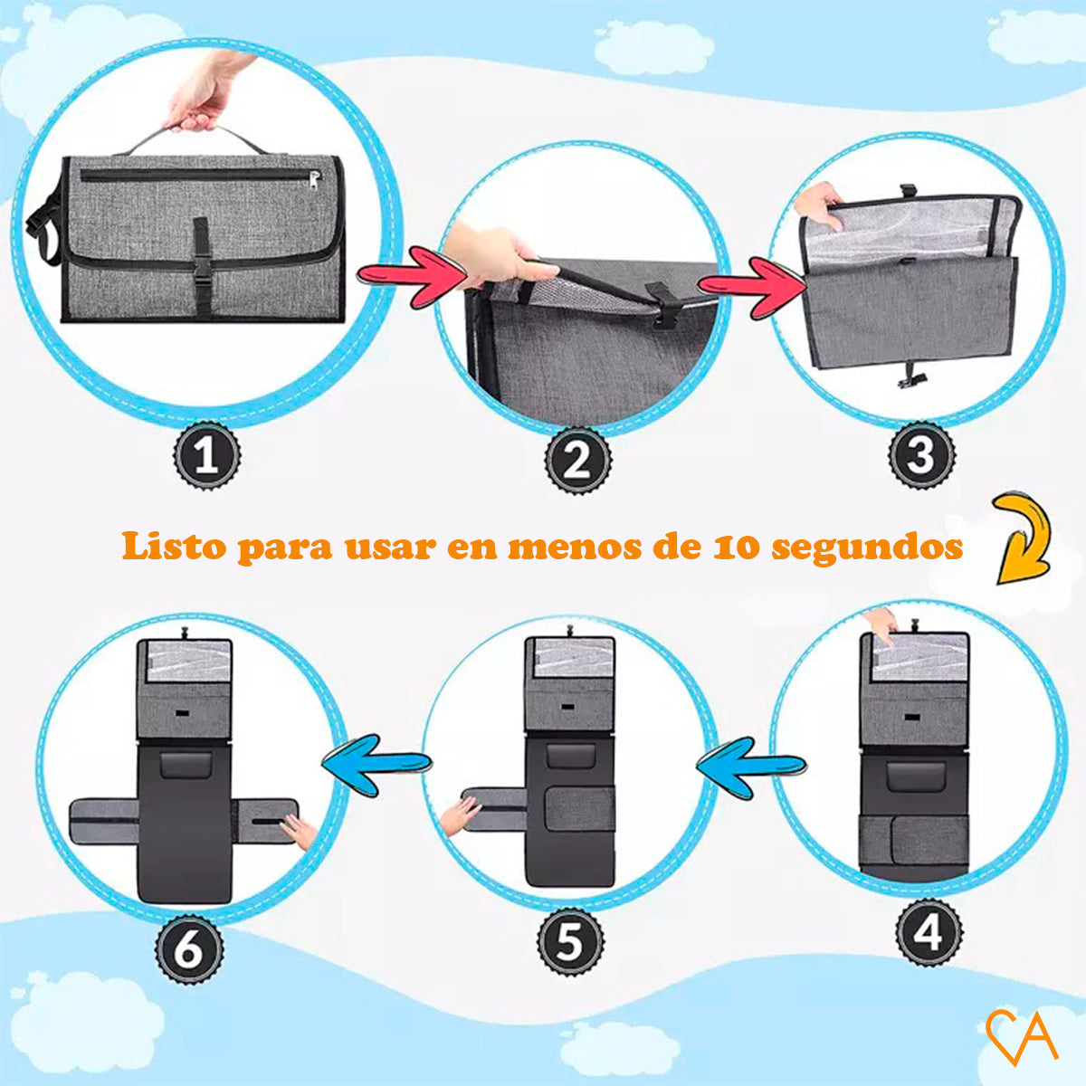 CAMBIADOR DE BEBÉS PORTÁTIL – COMODIDAD Y HIGIENE DONDE VAYAS